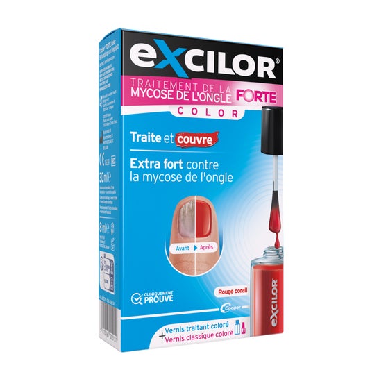 Excilor Forte Tratamiento Micosis 30ml +  Esmalte Rojo 8ml