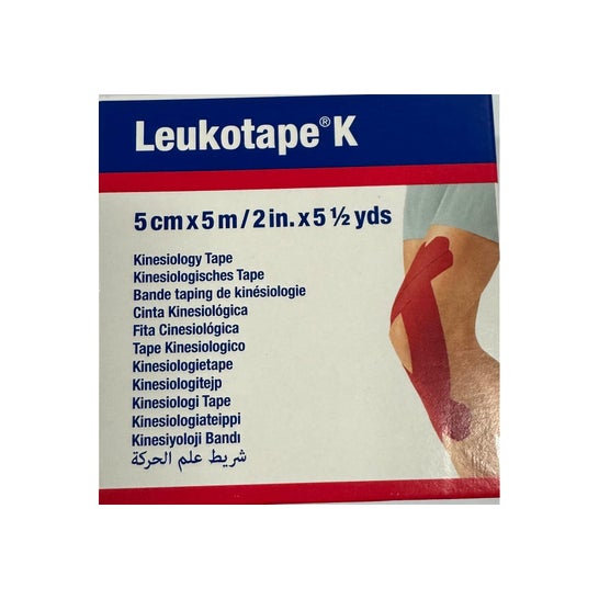 Leukotape K Cinta Elástica Adhesiva Rojo 5cmx5m 1ud