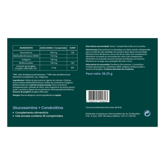 Docmorris glucosamina + Condroitina 30 caps
