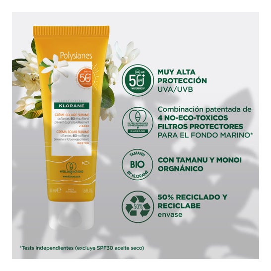 Klorane Crema Solar Sublime SPF50+ 50 ml