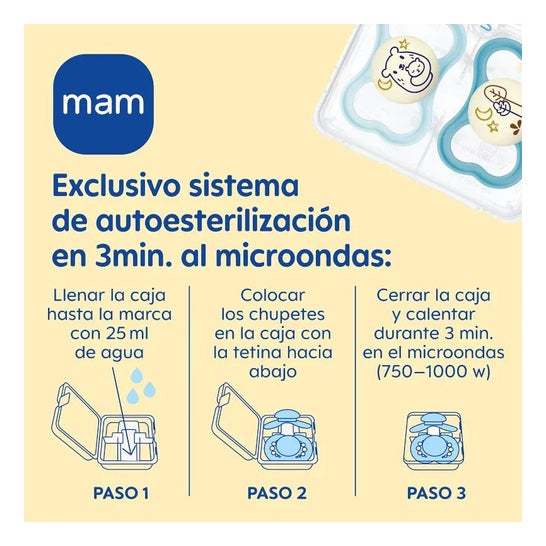 Baby Mam Chupete Air Noche +6m Azul Silicona 2uds Baby Mam Chupete Air Noche +6m Azul Silicona 2uds