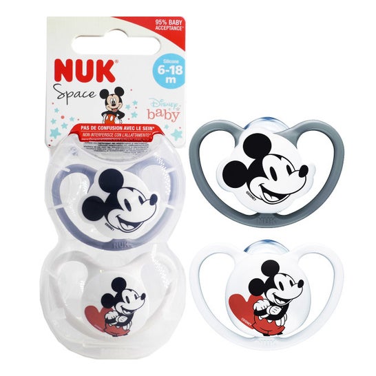 Nuk Silicone Soother 6-18M Mickey 2 Units
