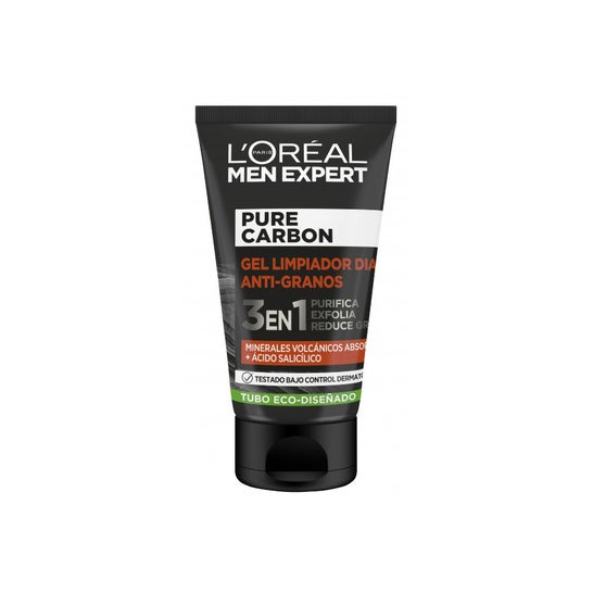 L'Oréal Men Expert Pure Carbón Gel Limpiador Facial Diario Anti-Granos 3en1 100ml