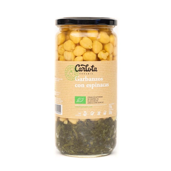 Carlota Biologische Kikkererwten met Spinazie 720g