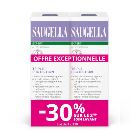Saugella Expert Triple Protección Limpiador Íntimo 2x250 ml