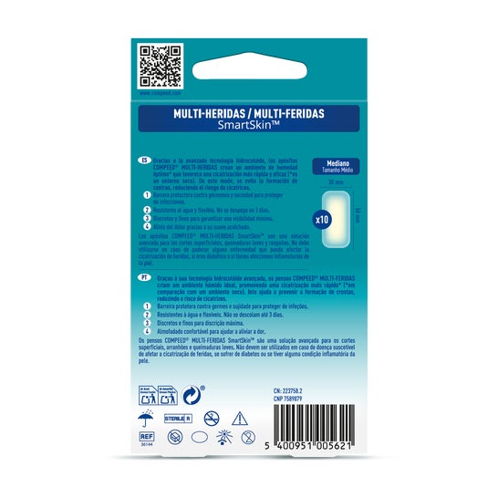 Compeed Multi-Heridas Smart Skin Apósitos Hidrocoloides T Mediana 10 uds
