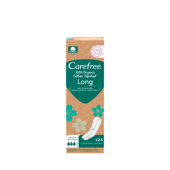 Carefree Organic Long Pensos Diários 24 Unidades