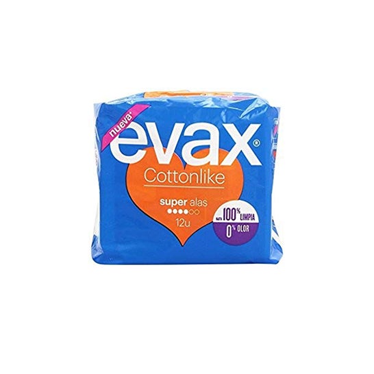 Evax Compresas Cotton Alas Super 12uds