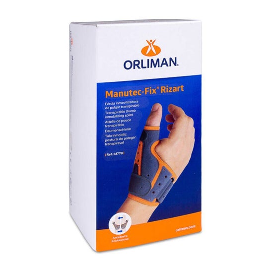 Orliman Thumb Splint T-2 Grey and Orange 1 pc