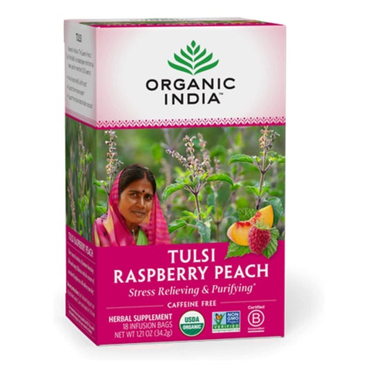 Økologisk Indien Tulsi Hindbær Hindbær Fersken 18 stk