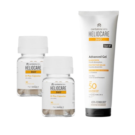 Heliocare 360º D Plus 2x30 cápsulas + REGALO Heliocare Advanced Gel Protector Solar SPF50 250 ml