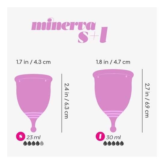 Crushious Set Copas Menstruales Minerva S+L con Bolsa 2 uds