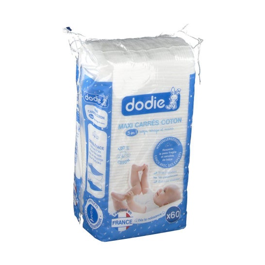 Dodie Algodón 3 en 1 para Cara, Cuerpo y Culito del Bebé 60uds