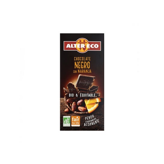 Alter Eco Tableta Ecológica Chocolate Negro con Naranja 100g