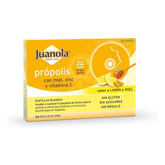 Juanola® Propolis with honey, zinc and vitamin C 24 uts.