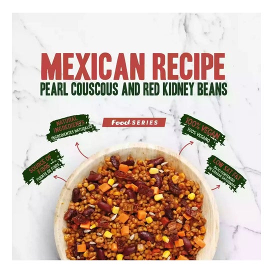 HSN Plato Preparado Estilo Veggie Cuscús Perla y Frijoles Rojos Estilo Mexicano 280g