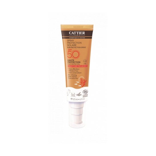 Cattier Spray Protection Solaire Spf 50 Visage Et Corps 125ml