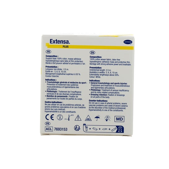 Extensa Plus Elastisches Klebeband Weiß 2,5mx8cm