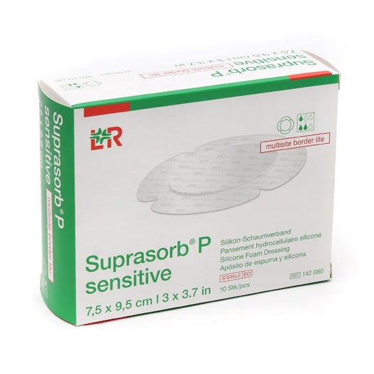 Suprasorb Sensitive Border Dressing Steril 7.5x9.5cm 10uts