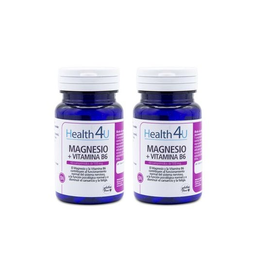 Health 4U Pack Magnesio + Vitamina B6 500mg 2x60comp