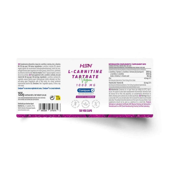 HSN L-Carnitina Tartrato Carnipure® 1000mg 120vcaps