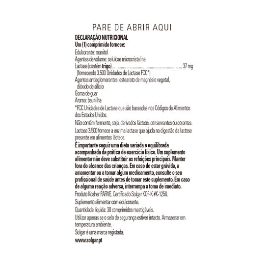 Solgar Lactasa 3500 30comp