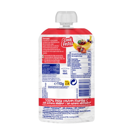 Nestlé Saqueta Cool Fruits Banana e Morango 110g