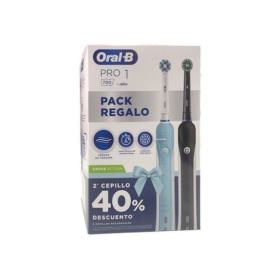 Oral-B Pack Cepillo Eléctrico Pro 1 Azul y Negro 2uds