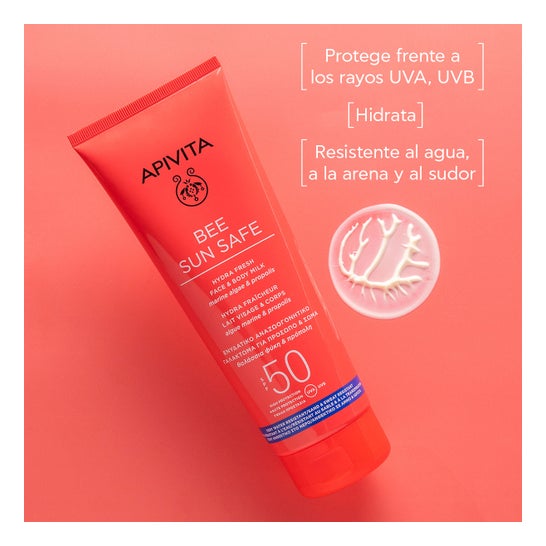 Apivita Bee Sun Safe Hydra Fresh Leche Facial & Corporal Spf50 200 ml