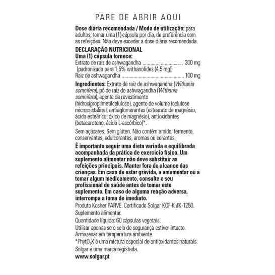 Solgar Ashwagandha Extracto de Raíz 60vcaps