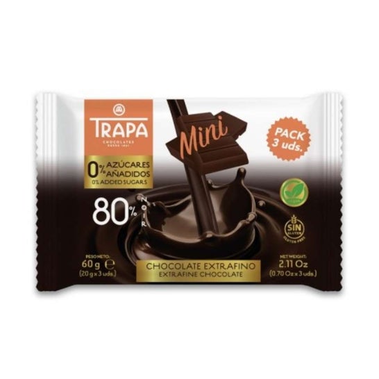 Trapa Chocolatinas 0% Azúcares Negro 80% 60g