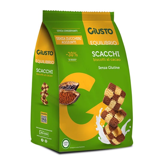 Giusto Sin Gluten Equilibrio Scacchi Galletas de Cacao 250g