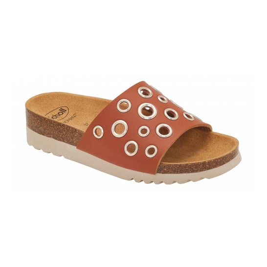 Scholl Magaluf Chancla Mujer Cognac Talla 39 1 Par