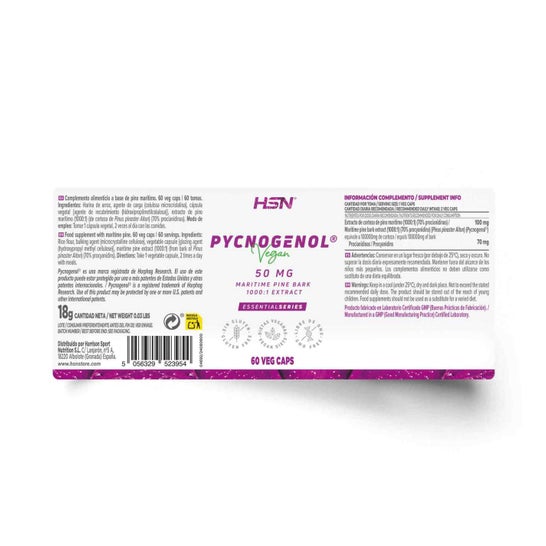 HSN Pycnogenol® Extracto de Corteza de Pino Marítimo 1000:1 50mg 60vcaps