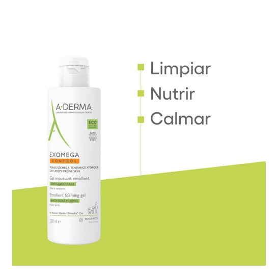 A-Derma Exomega Control Gel Espumoso Emoliente Anti-Rascado 500ml