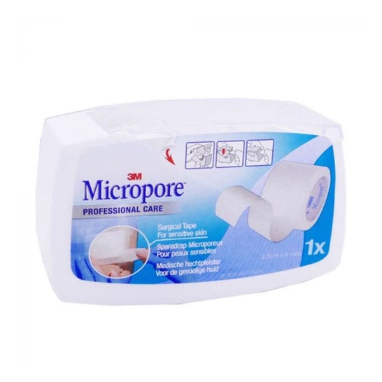 Micropore Esparadrapo Sensitive Piel Blanco 2,5cmX9,14m 1ud