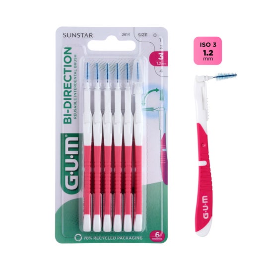 GUM™ cepillo interdental Bi-Direction 2614 6 Stück