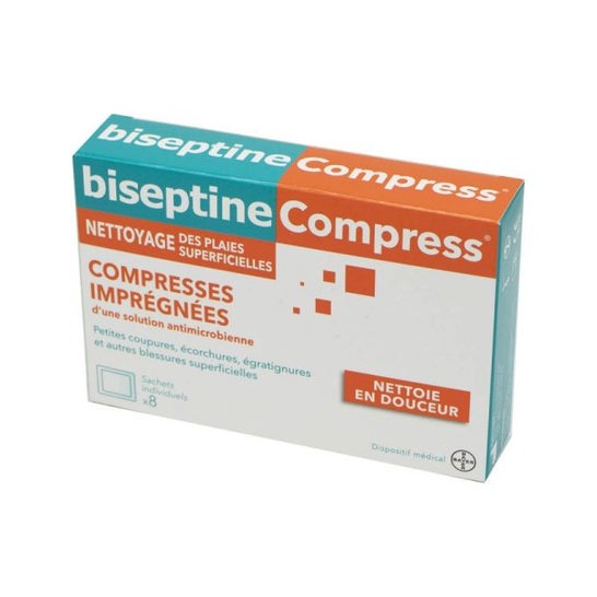 Bayer Biseptine Komprimér x 8 imprægnerede kompresser