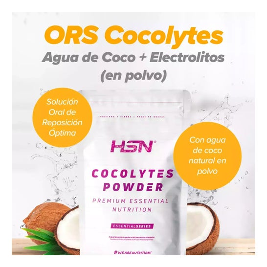 HSN ORS Cocolytes Agua de Coco + Electrolitos en Polvo Manzana 500g