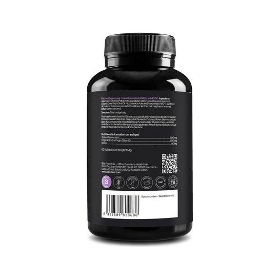 Zenement Trans-Resveratrol & NAD+ con AOVEE 90 Perlas