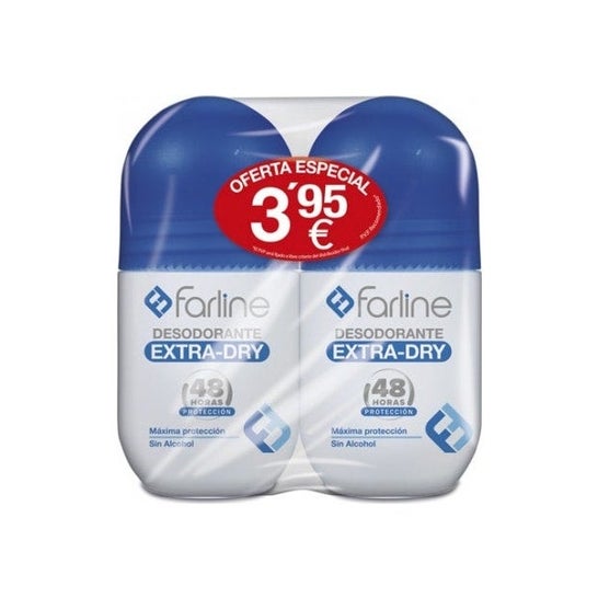 Farline Roll-On Extra Dry Deodorant 2x50ml