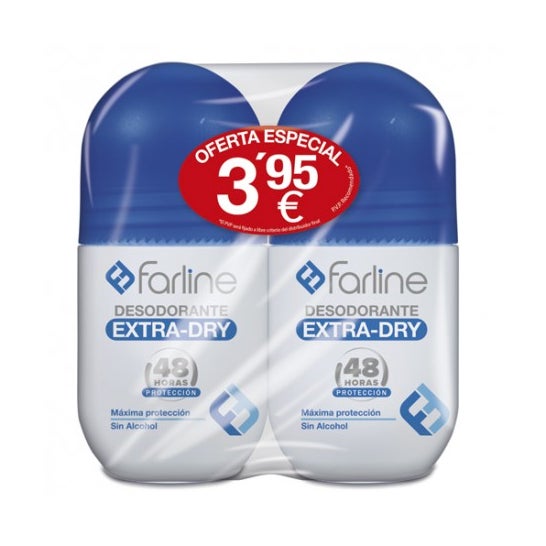 Farline Roll-On Extra Dry Deodorante 2x50ml