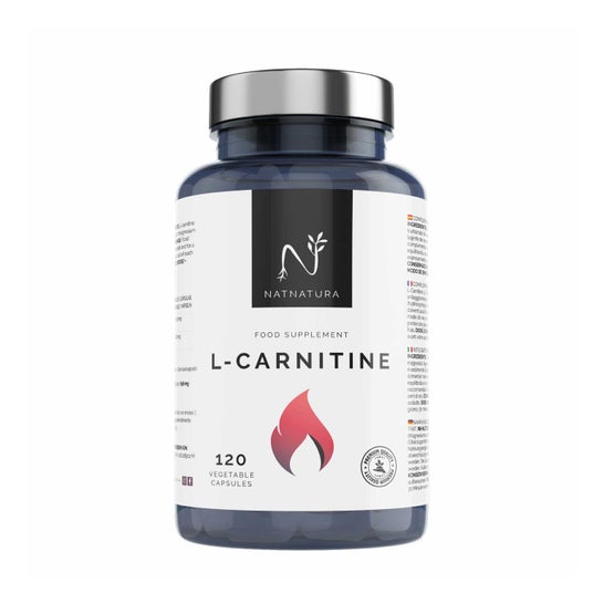 Natnatura L-carnitine 120 Vegetable Capsules.