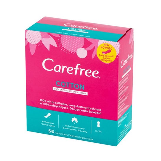 Carefree Cotton Unscented Pantyliners 56uds