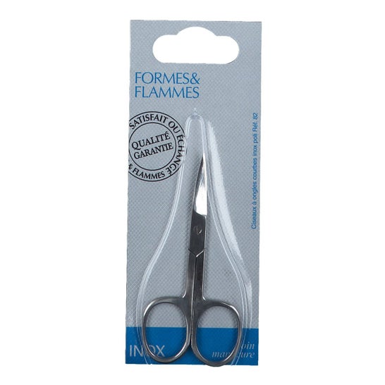 Scissors Shapes And Flames - Curved Nails Rf : 82 In Polished Stainless Steel