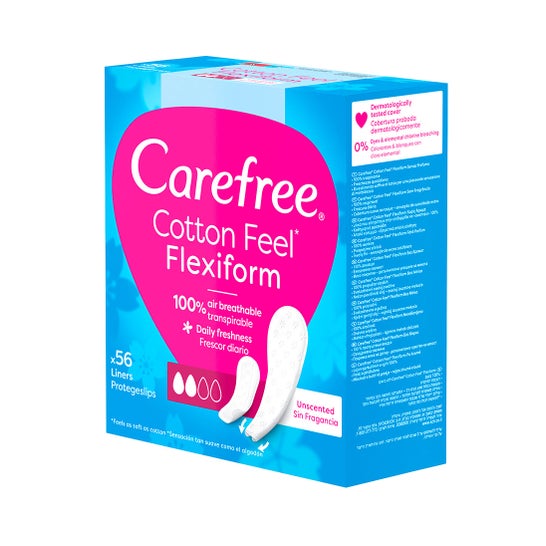 Carefree Cotton Feel Flexicomfort Fragancia Suave Talla S/M 56uds