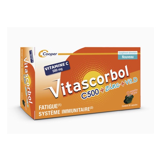 Vitascorbol Vitamina C 500 + Zinc + Vitamina D 30caps