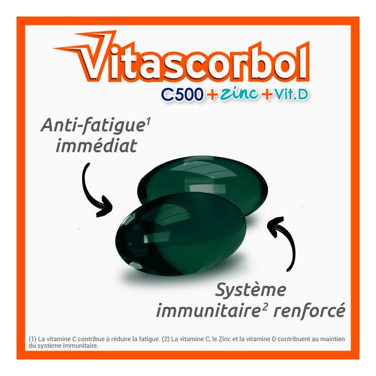 Vitascorbol Vitamina C 500 + Zinc + Vitamina D 30caps