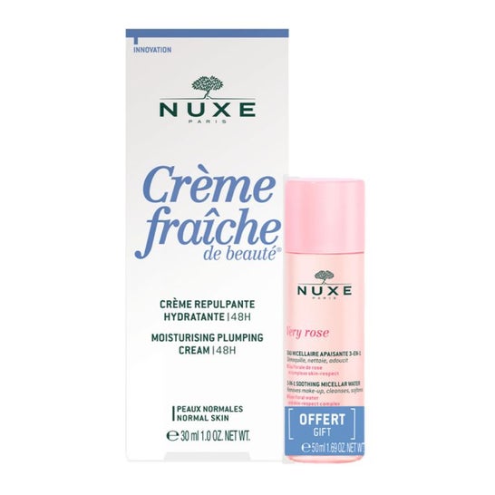Nuxe Crème Fraîche de Beauté Crema Repulpante 30ml + Very Rose Agua Micelar 3 en 1 50ml