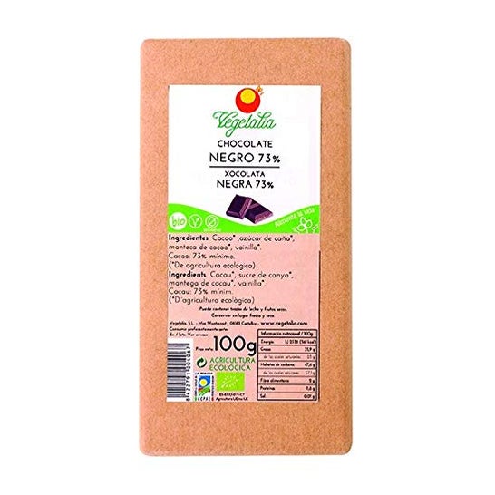 Vegetalia Chocolate Negro 73% Eco Azucar Integral 100g